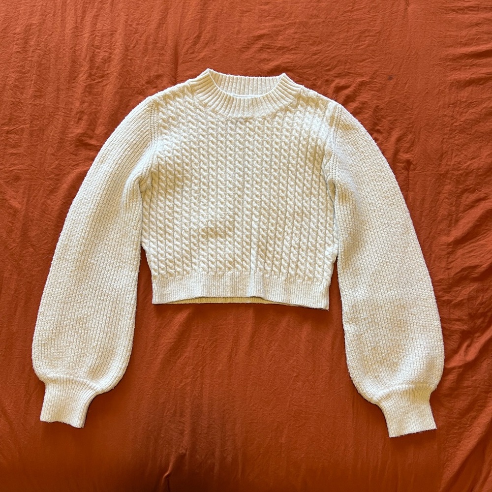 Forever 21 Cream Cable Knit Sweater